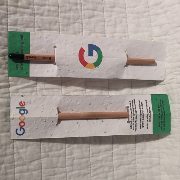 2x Google basil sprout paper pencils - Picture 1 of 1